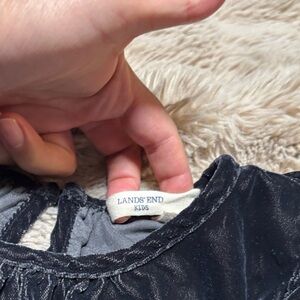 Lands' End Kids Charcoal Velvet Dress